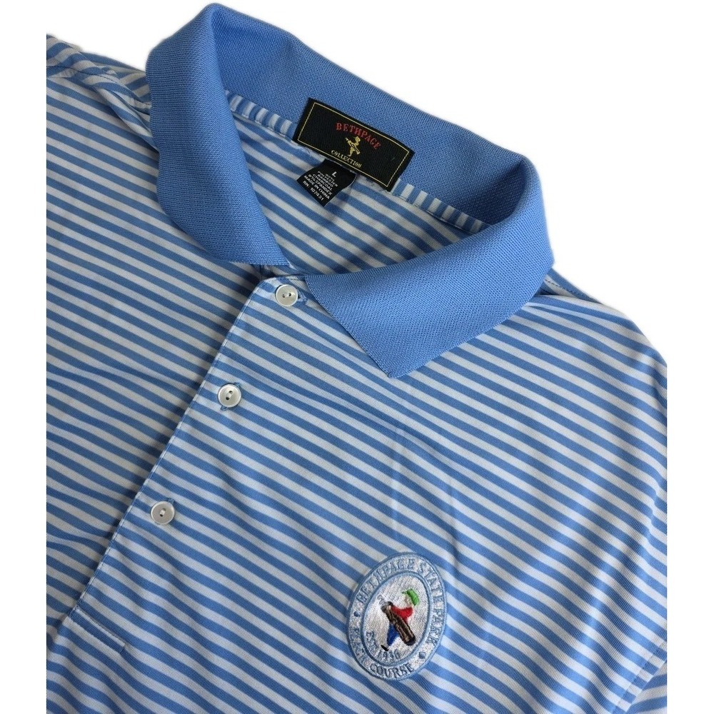 Bethpage State Park Black Course Polo BETHPAGE COLLECTION LARGE BLUE WHITE